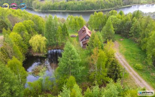 prywatny staw i las 200 m lini brzegowej