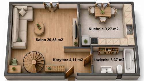 Przestronne Dwupoziomowe Mieszkanie w Zabrzu