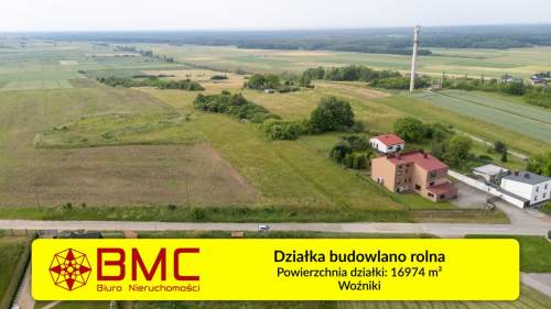 Działka budowlano rolna Woźniki 16974m2