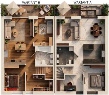 3 pokoje 64m2 Duży balkon 10m2 Nowoczesne Mieszkanie Bez