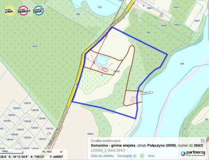 prywatny staw i las 200 m lini brzegowej
