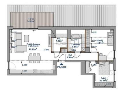Apartament 3 pok. taras 14 m2 otoczeniu lasu PCC 0%