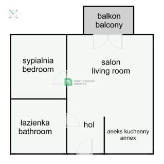 Na wynajem 42m2 mieszkanie na Pięknej