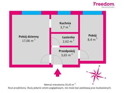 2 pokoje słoneczna ekspozycja dobra lokalizacja