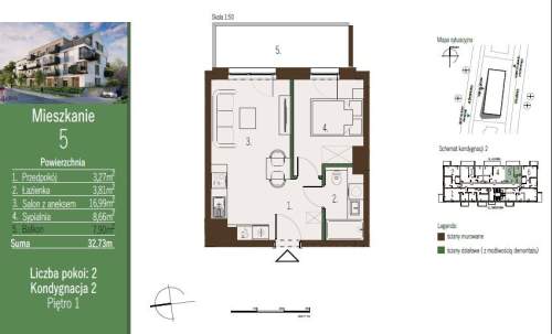 Nowe 2 pokoje 32,73 m 1 piętro Osiedle Świerkowa