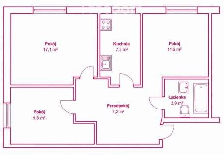 3 pokoje 56,40 m2 Mokotów Jadźwingów 5/7