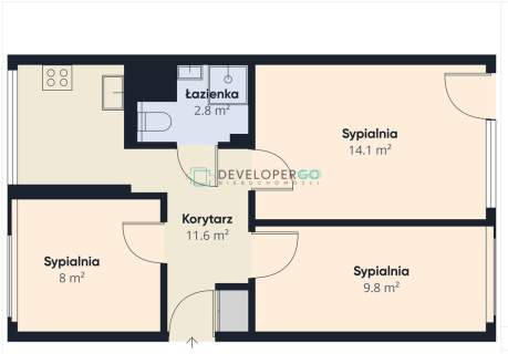 Funkcjonalne 3 pokoje na Osiedlu Piasta   49,4 m 