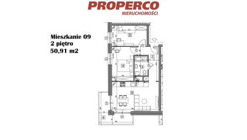 Mieszkanie 3 pok., 50,91 m2, ul. Żeromskiego