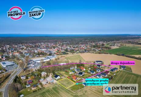 Działka budowlana 1067m2 w Stegnie, prąd woda