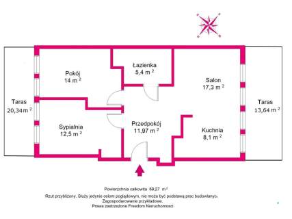 CENTRUM, słoneczne, 2 tarasy, klimatyzacja