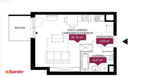 Kawalerka I 32m2 balkon I 3 min od tramwaju.