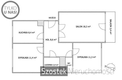 Kameralne/ciche/3 pokojowe/balkon/Tysiąclecie