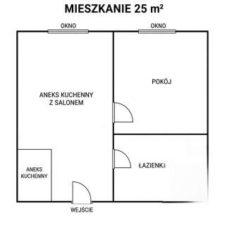 Mieszkanie 25 m w centrum Sosnowca 1 piętro CO