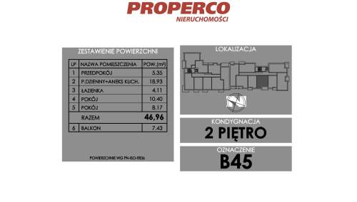 Mieszkanie 3 pok., 46,96 m2, ul. Żeromskiego