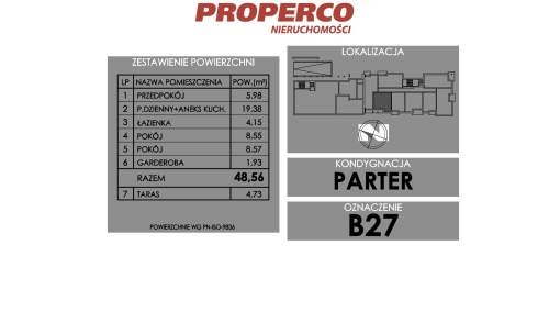 Mieszkanie 3 pok., 46,96 m2, ul. Żeromskiego
