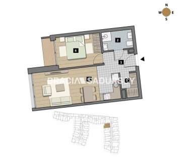 Dostępne mieszkania od 25m2 do 63m2.