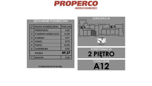 Mieszkanie 3 pok., 49,37 m2, ul. Żeromskiego