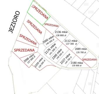 Kompleks działek przy jeziorze Suskim.