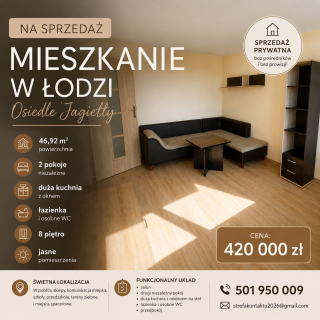 NA SPRZEDAŻ M3 ŁÓDŹ, OSIEDLE JAGIEŁŁY