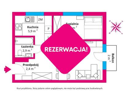 Mieszkanie 2 pokojowe przy ul. Św. Jana Pawła II