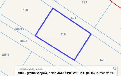 Działka budowlana 1082 m Jezioro Jagodne Mazury