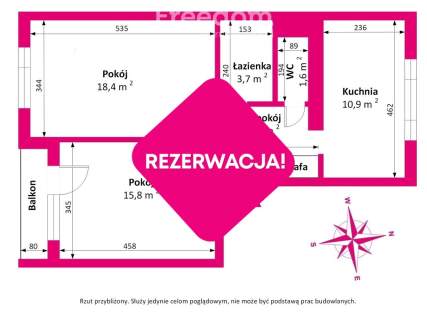 Słoneczne mieszkanie 56m2 z parkingiem