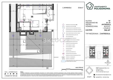 Apartament z antresolą i tarasem 63m2