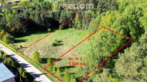 Działka 3000 m z lasem i mediami Wilczany