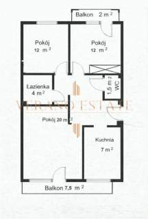 3 pokoje 57 m w Centrum 2 balkony