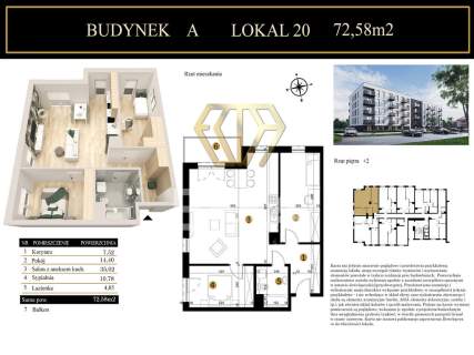Luksusowe mieszkanie Podjasnogórska 72,58m2 balkon