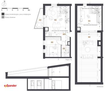 dwupoziomowy apartament w centrum miasta z 42 metrowym tarasem