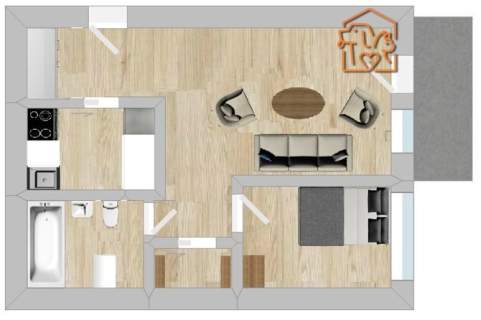 2 pokoje, balkon, pet-friendly - Krucza 10