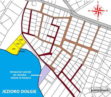 Dostęp do jeziora Dołgie, ok. 65 m linii brzegowej