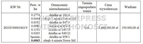 Sprzedaż dużej działki w Nowej Soli