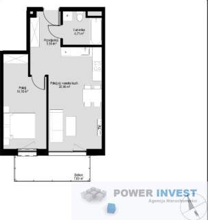 2 pokoje 45,85 m balkon blisko centrum