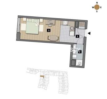 Dostępne mieszkania od 25m2 do 63m2.