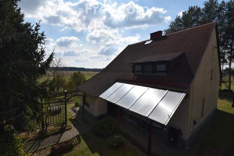Działka 53 980 m2, 2 domy b.gospodarczy,staw, las