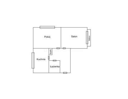 Kutrzeby -2 pokoje - 55 mkw, duży balkon, 3 piętro