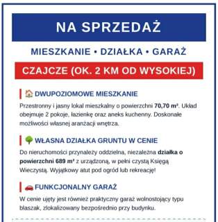 NA SPRZEDAŻ MIESZKANIE DZIAŁKA GARAŻ