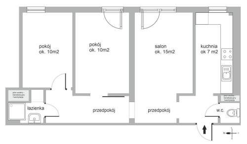 Mieszkanie na sprzedaż, 52 m2, Gdańsk