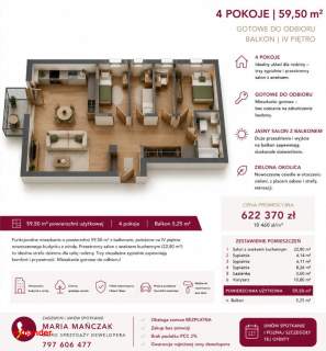 4 pokoje Gotowe do odbioru Balkon