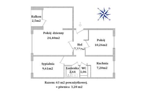 Mieszkanie 3 pokojowe z osobną kuchnią