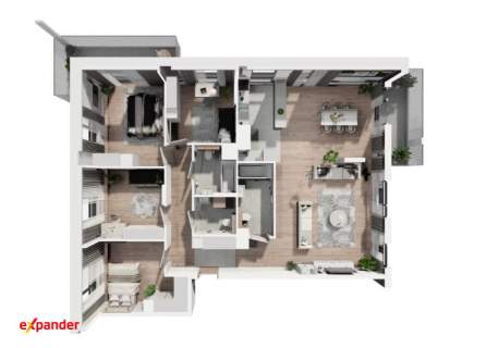 Apartament 136 m 5 pokoi 4 sypialnie 2 balkony