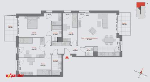 4-pokojowy apartament z ogrodem 111 m2 w Oliwie