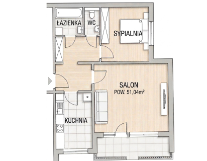 Mieszkanie na sprzedaż, 51,04 m2, Łódź