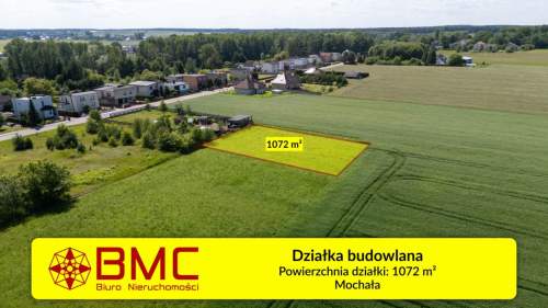 Działka budowlana 1072m2 Mochała