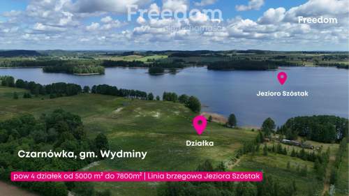 Działka 5000m2 z liną brzegową jeziora Szóstak
