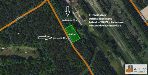 Działka budowlana na sprzedaż, 1100 m2, Rudnik Mały