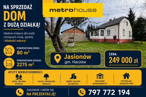 Na sprzedaż dom w Jasionowie w gminie Haczów