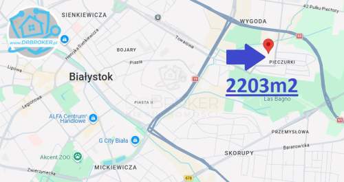 2203 m2 w strefie mieszkaniowej, jednorodzinnej